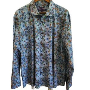 Kolte Men's Floral Stretch Button Front Shirt Size XXL